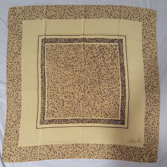 Nina Ricci Cream and Brown Patterned Scarf